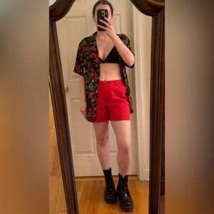 *3 for $9* Black Floral Button Down